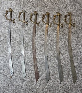 6x 35" Saroyan Dragon Scimitar Swords Made In Italy