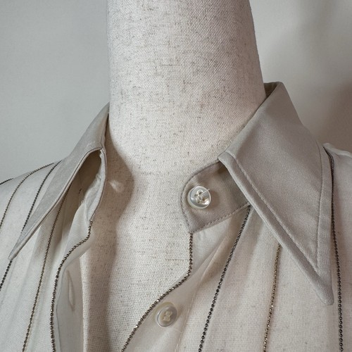 NWT Brunello Cucinelli Silk Organza Beaded Top Size Small $4995 Sheer Blouse - Picture 7 of 15