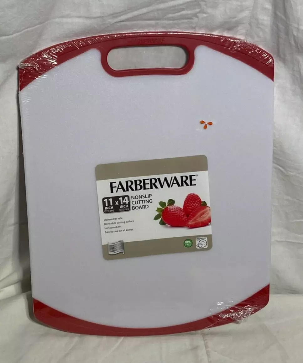 Farberware 11-inch By 14-inch White Poly Cutting Board