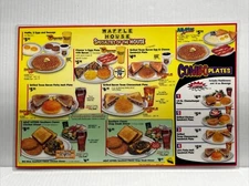 2003 Laminated Waffle House 11”x16.5” Menu Vintage Two Sided Nostalgia Placemat