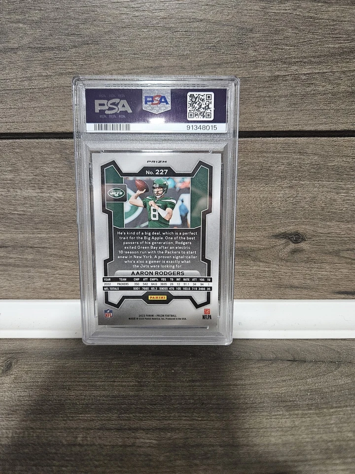 2023 Prizm Aaron Rodgers 227 White Sparkle PSA Gem Mint 10 - Image 2 of 2