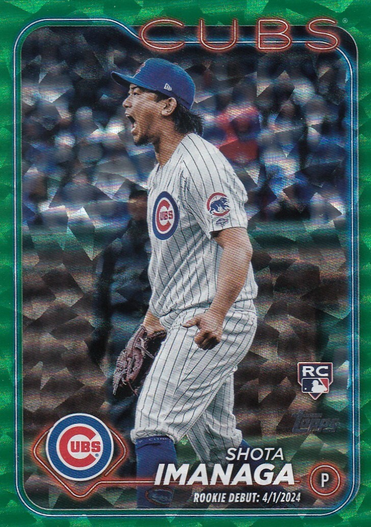 SHOTA IMANAGA /499 TOPPS UPDATE ROOKIE GREEN HOLO FOIL RC CUBS #US281 2024 24