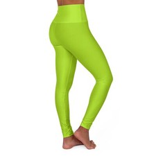 Lime - High Waisted Yoga Leggings AOP 