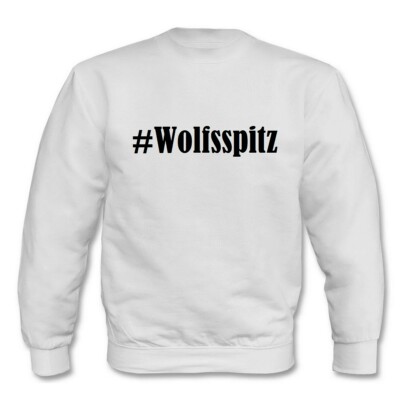 Sweatshirt Sweater #Wolfsspitz für Damen Herren und Kinder Farben Schwarz