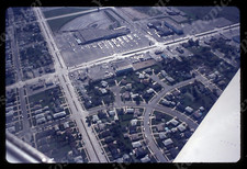 SL97 Original Slide 1970&rsquo;s Aerial view residential area baseball field 553a