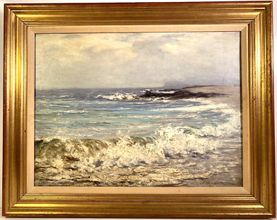 Listed UK Artist Joseph Henderson (1832-1908) Signed Shoreline Oil On Canvas