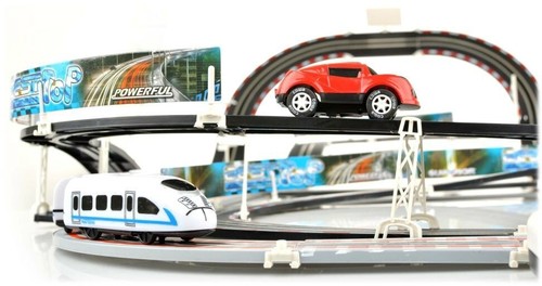 2in1 ippodromo per bambini e ferrovia auto ippodromo set completo - Foto 5 di 9