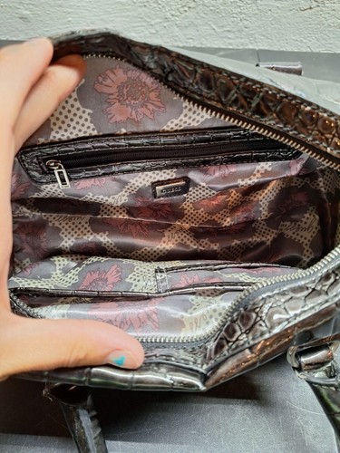Borsa a mano vintage Guess nera finta gator - Foto 6 di 16