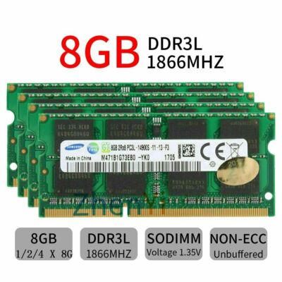 Samsung 32GB 16GB 8GB 4G DDR3 DDR3L 1866MHz 1600MHz 1333MHz SODIMM Laptop RAM DE
