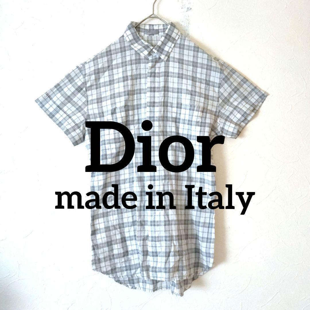 Dior Homme Short Sleeve Shirt Check Cotton 100% Made in Dior Homme Short Sleeve Shirt Check Cotton 100% Made in