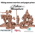Guerrières vikings & prêtre, Âge sombre, Wargame Historique