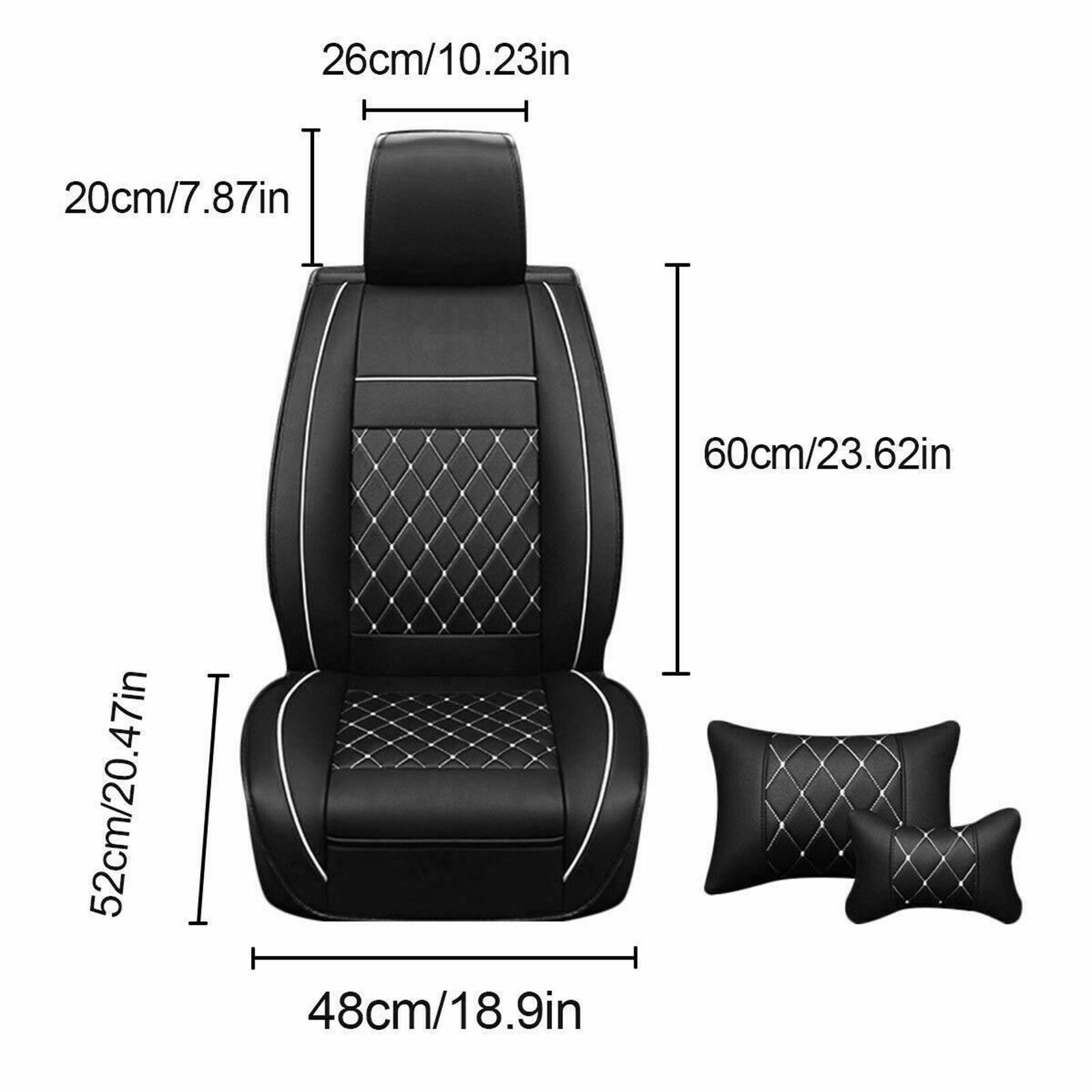 Front + Rear 5Seats Car Seat Cover Cushion Full Set SUV Universal PU