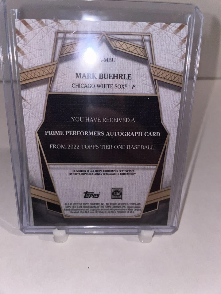 Mark Buehrle 2022 TOPPS TIER ONE On Card Auto /299 Chicago Whitesox - Image 2 of 2