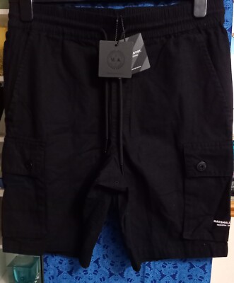 Marshall Artist Ripstop Cargo Shorts in Black, Men's Size Medium