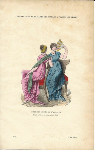 Costumes imités de l'Antique - Gravure de presse 1880 - Picture 2 of 2