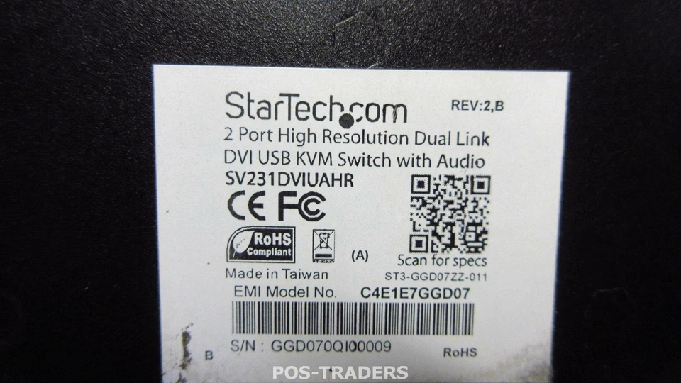 StarTech SV231DVIUAHR 2 x Port High Resolution USB DVI Dual Link KVM Switch - Bild 4 von 4