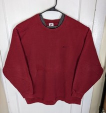 Vintage 90s Nike White Tag Swoosh Embroidered Crewneck XXL USA Made Dark Red