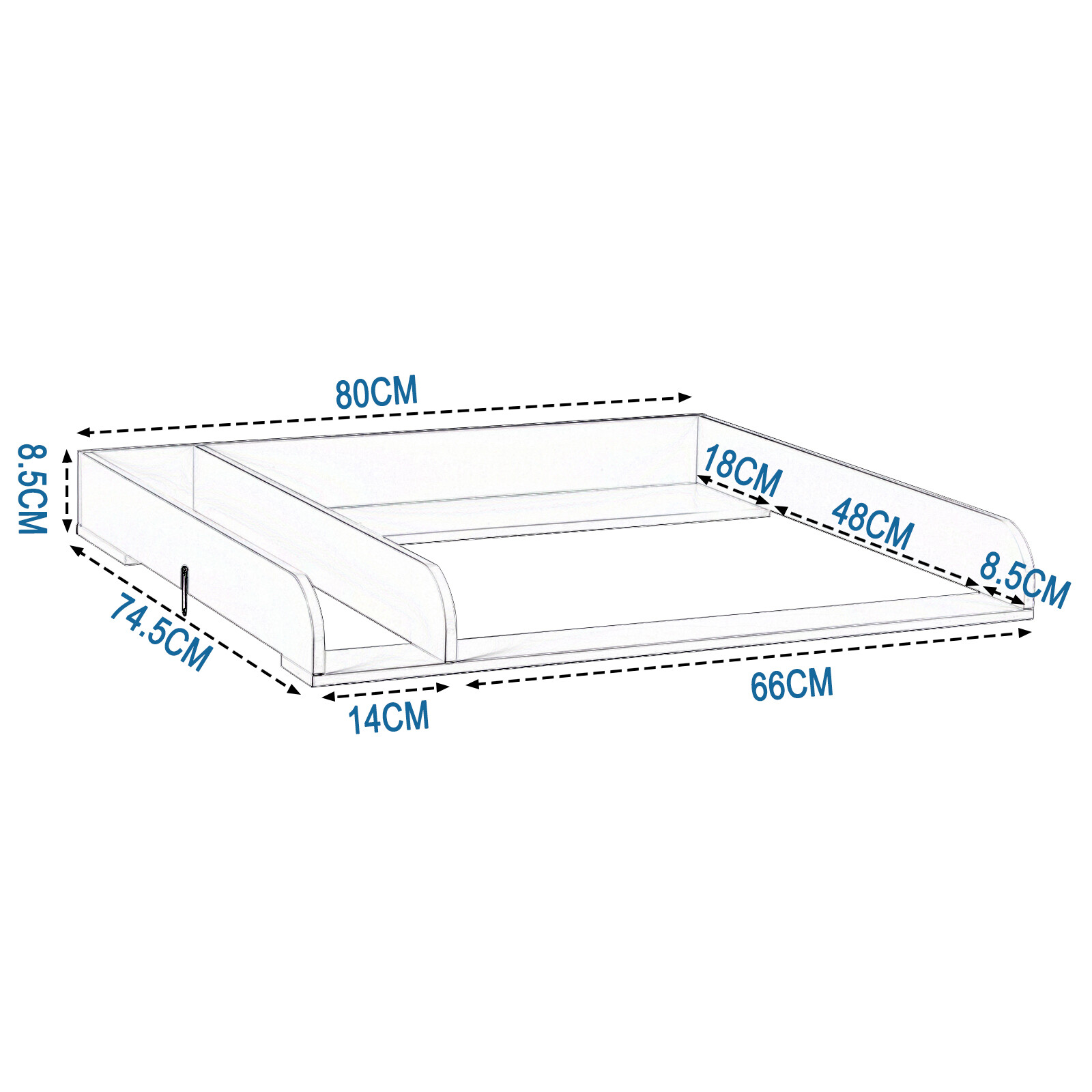 Wickeltisch Wickelkommode Wickelregal mit 3 Schubladen Wickelaufsatz Abnehmbar 