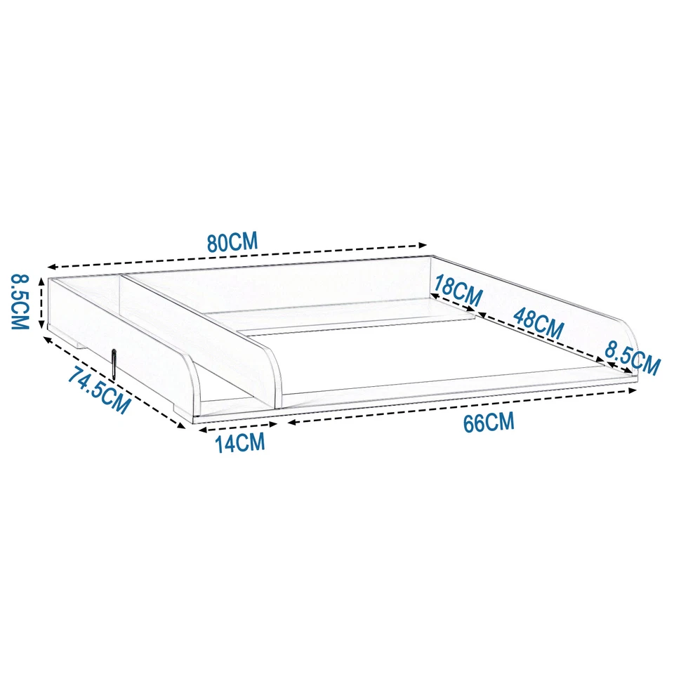 Wickeltisch Wickelkommode Wickelregal mit 3 Schubladen Wickelaufsatz Abnehmbar  - Bild 3 von 4