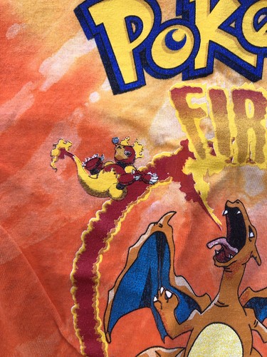 Vintage Nintendo Pokémon Charizard FIRE Orange Tie Dye T Shirt Youth Small - Picture 5 of 11