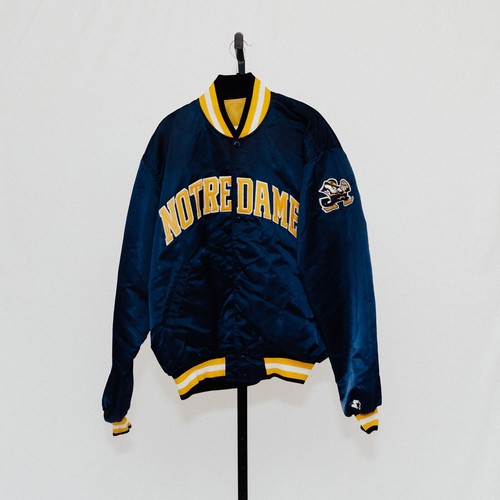 90s Notre Dame Satin Starter Jacket 