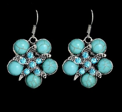 gold rose Ohrringe Ohrhänger Ear rings mit Strass Brisuren Ear studa