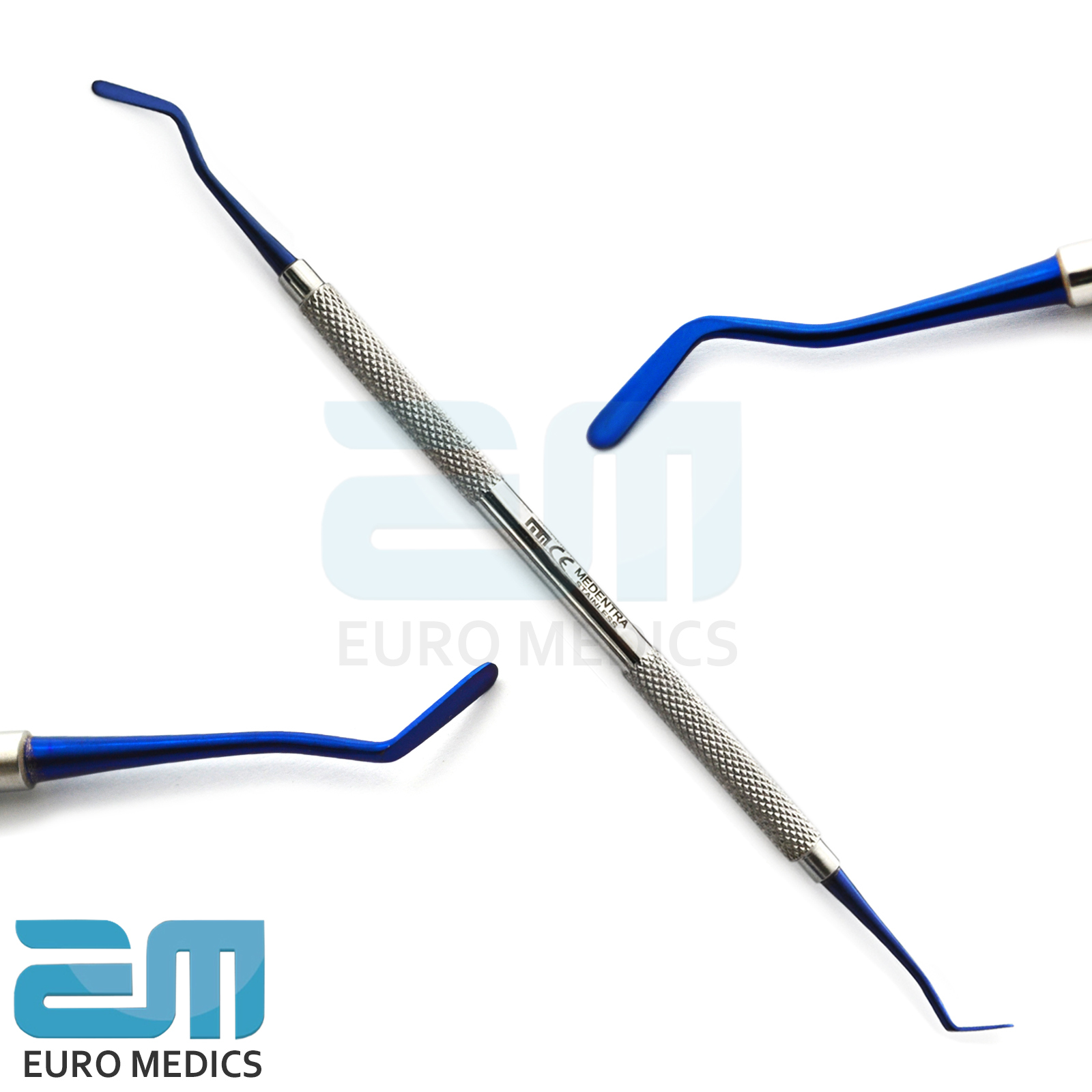 Dental Flat Plastic Titanium Coated Filling Instrument Blue Dentistry