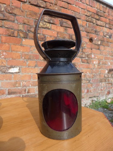 Antike Eisenbahnlampe inkl. Einsatz Display Sammler grün rot weiß Filter * - Bild 8 von 12