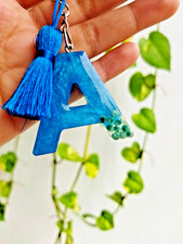 Handmade Resin letter keychain, key tag, Gift Item, Latter A-Z Initial