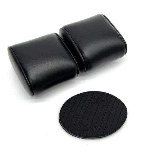 OMEGA Watch Case Box Travel Pouch Black Leather - Picture 3 of 12