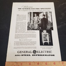 1930 General Electric All Steel Refrigerator Advertisement Vintage Print Ad