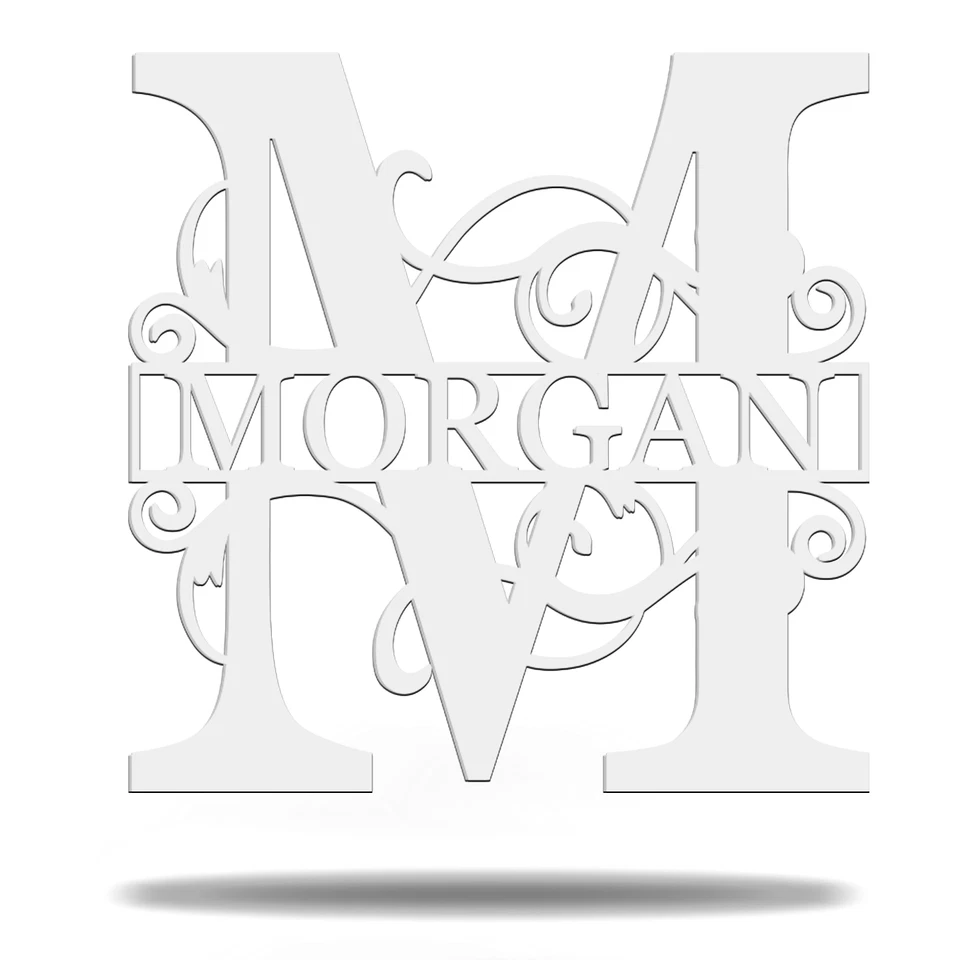 LETRERO MONOGRAMA PERSONALIZADO - Arte de pared vintage letra dividida letrero de metal Foto 4 de 4