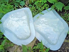 2 poly plastic rock molds 8" x 6" x 1" and 7" x 7" x 1"   cast 100's