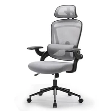 Ergonomic Mesh Office Chair with Lumbar Support and Adjustable Height, Flip Arm