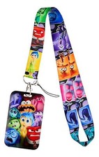 Inside Out Character Themed Lanyard Keychain with ID Holder