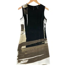 Kenneth Cole Women's Multicolor Textured Sleeveless Back Zip A-Line Dress Size 2