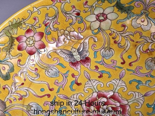8.4" Qing Yongzheng Marked Enamel Colour Porcelain Flower Plate Dish Tray - Picture 7 of 9
