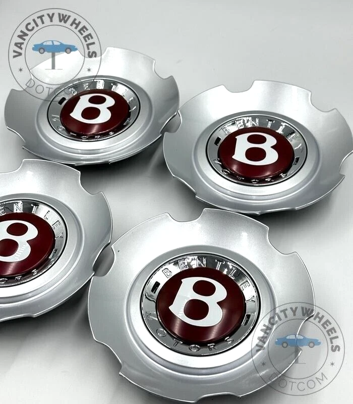 Juego de 4 tapas centrales para rueda Bentley Continental Flying Spur 3W0601171C plateada Foto 2 de 4