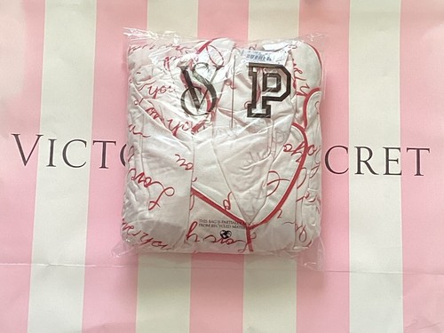New VICTORIA'S SECRET Modal Long Pajama Set Pants & Top Pink Love You Script M