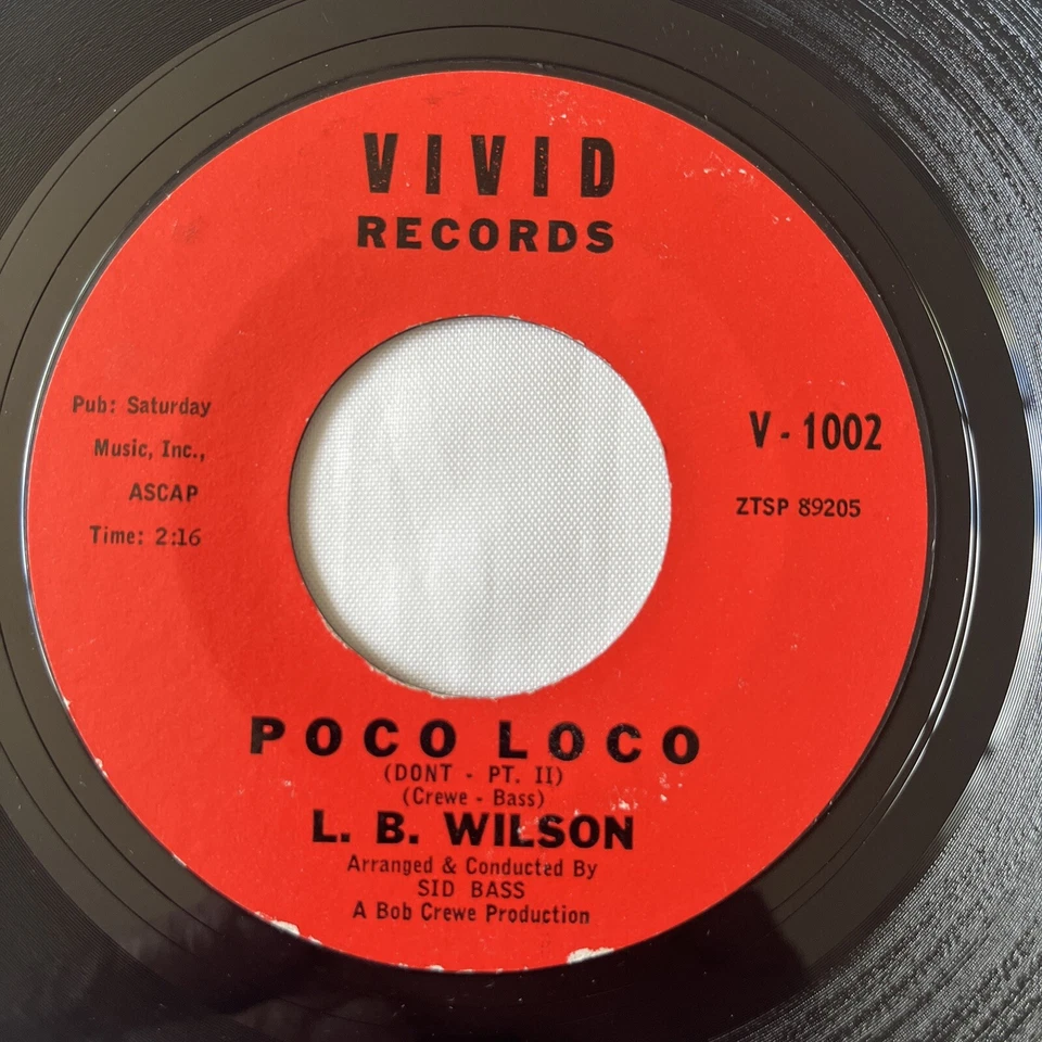 LATIN SOUL 45 - L.B. Wilson – Don't / Poco Loco VG+ 45rpm VIVID RECORDS  1963 - Image 2 of 4