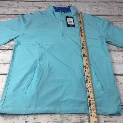 NEW SCALES Mens GOLF JACKET 1/4 ZIP PULLOVER SIZE M Aqua POCKETS NWT - Picture 7 of 12