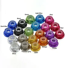 ALUMINUM ALLOY FLANGE LOCK NUT NYLON INSERT COLORS HEX FLANGE LOCK NUTS M4 M6 