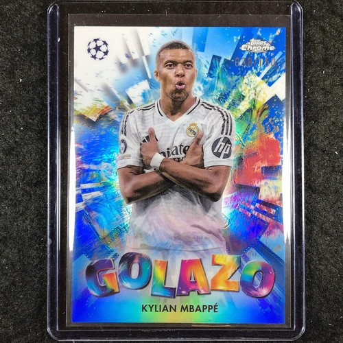 2024-25 Topps Chrome UEFA Club Comp KYLIAN MBAPPE Golazo Blue /150 #21
