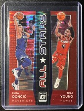 2021-22 Donruss Optic Luka Doncic & Trae Young Red Pulsar All Stars Insert #11