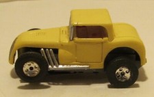 Aurora TJet Hot Rod Coupe HO Slot Car, Yellow with Red Interior 1366