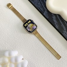 Fashion Slim Metal Bracelet Watch Band For iWatch Series 10 9 8 SE 7 6 5 Ultra 2