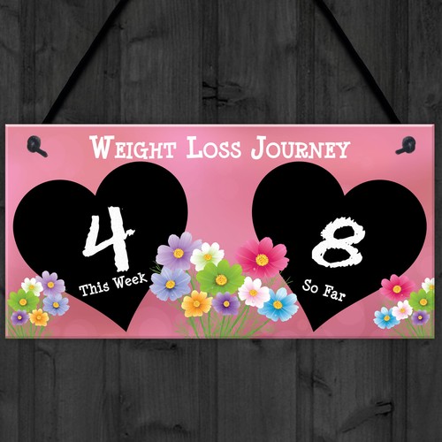 Weight Loss Tracker Chalkboard Journey Gift Hanging Plaque Slimming