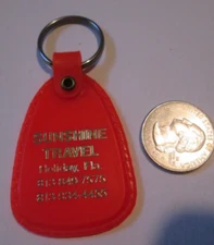 vintage SUNSHINE TRAVEL HOLIDAY,FLORIDA ORANGE PLASTIC KEYCHAIN  KEY TAG