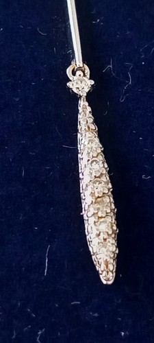 VINTAGE 18 CARAT 750 WHITE GOLD DIAMOND STUD DANGLE EARRINGS ENCRUSTED BOXED1.9g - Picture 10 of 23