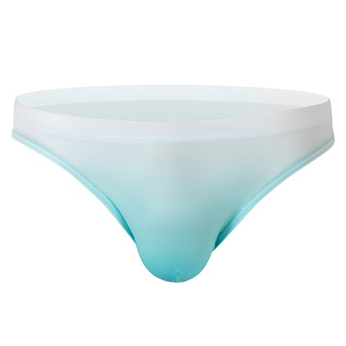 Men's Gradient Low Waist Bikini Briefs Ice Silk Seamless Breathable Underpants - Picture 17 of 28